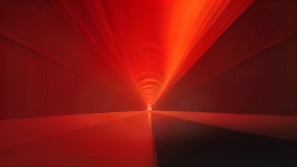 Vibrant Geometric Tunnel With Glowing Red And Orange Abstract wallpaper