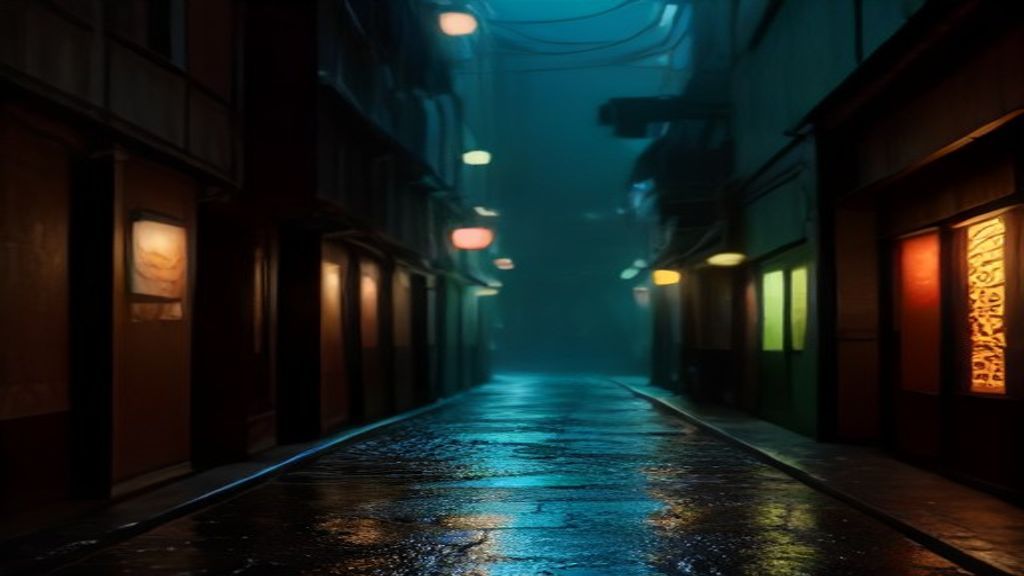 Neon-lit Futuristic Ramen Shop In A Narrow Alley, Cyberpunk wallpaper