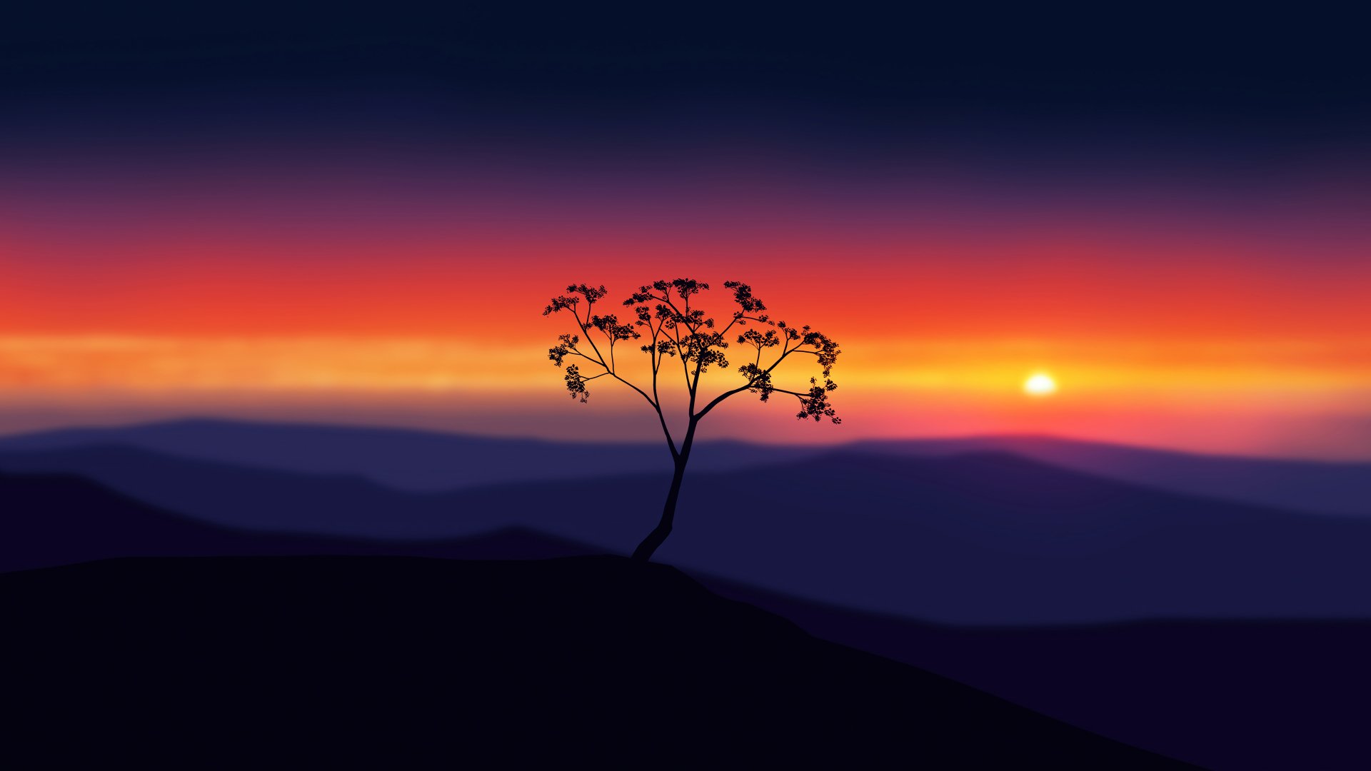 Mountain Sunset 1080p wallpaper